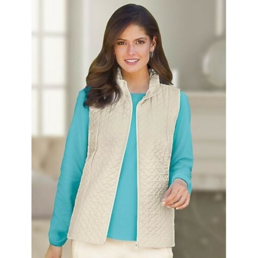 New Large Haband Zip Front Quilted Vest Jacket